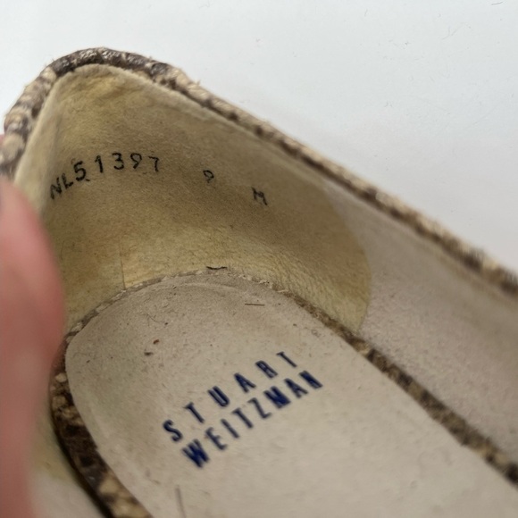 STUART Weitzman snake print rounded toe flats size 9 - Picture 7 of 8